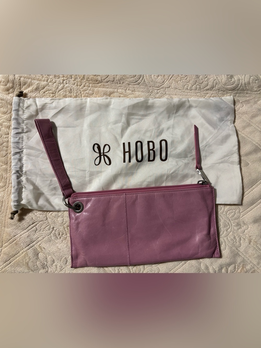HOBO Sable Dusty Mauve Leather Clutch Bag